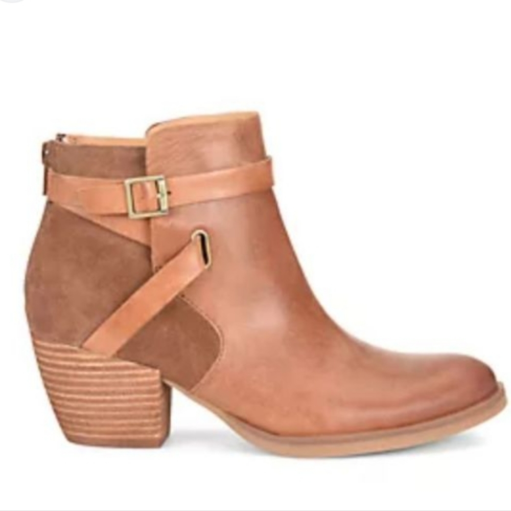 Kork-Ease Shoes Kork-Ease Brown Leather Suede Rohit Strap Ankle Booties Size 7.5